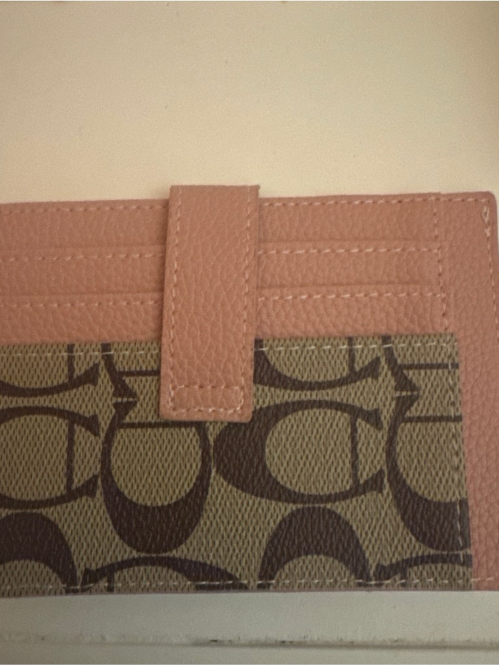Coach wallet Card Holder Wallet in Pink and Brown